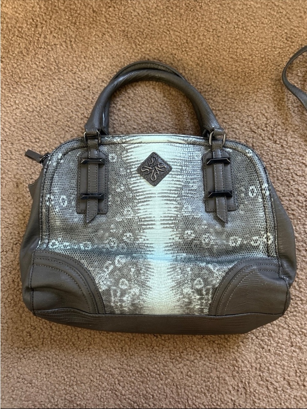 Simply Vera Wang Faux Snake Skin Purse Dome Shoulder Carry Hand Bag